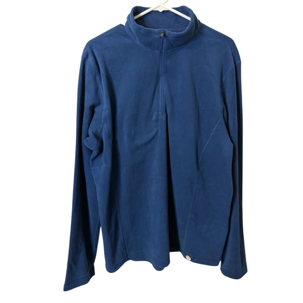 REI Co-op Men’s L Blue Quarter Zip Fleece Pullover Outdoor Hiking Warm Layer